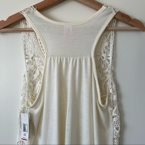 White Natural Crochet Tank with Fringe Top - Picture 7 of 7